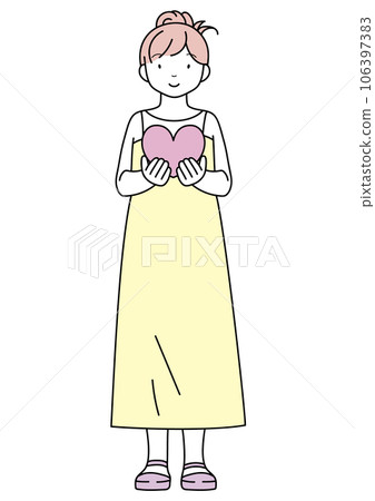 微笑的女人與心 微笑的女人與心 106397383