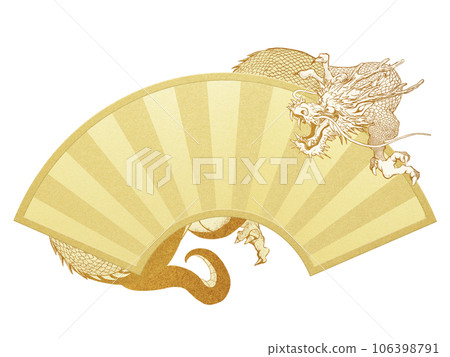 dragon and fan material dragon and fan material 106398791