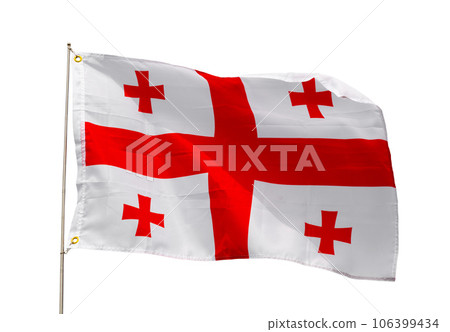 Georgia National flag waving in wind 106399434