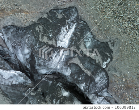 Aerial view of high altitude glacier in tibet, China 106399812