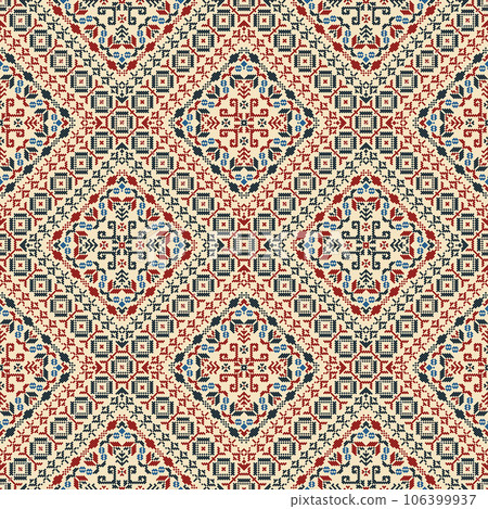 Latvian embroidery vector seamless pattern 33 106399937