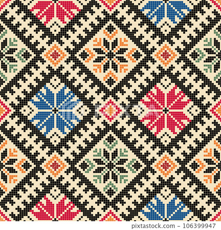Latvian embroidery vector seamless pattern 43 Latvian embroidery vector seamless pattern 43 106399947