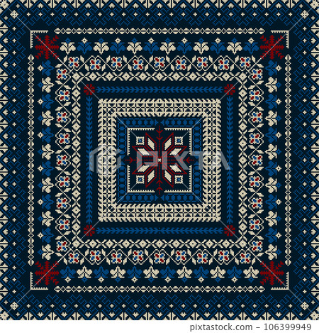 Latvian embroidery vector seamless pattern 45 106399949