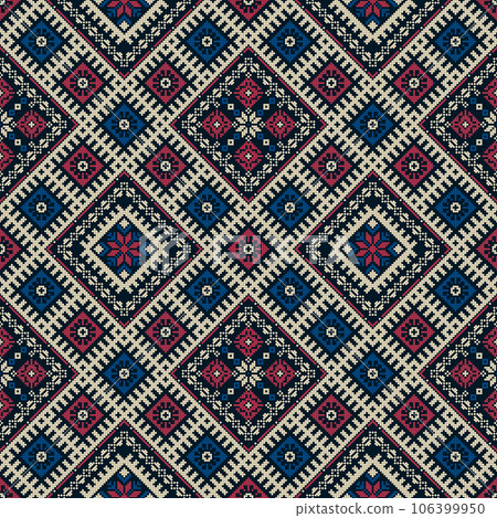 Latvian embroidery vector seamless pattern 46 106399950