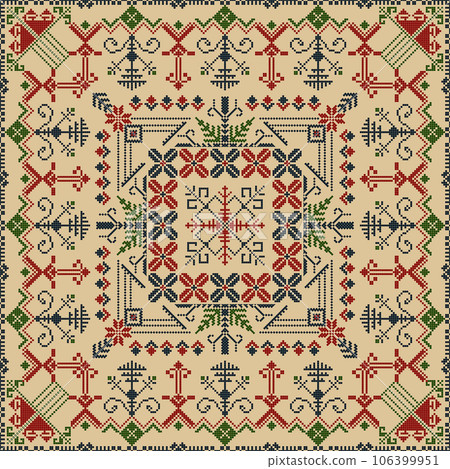 Latvian embroidery vector seamless pattern 47 Latvian embroidery vector seamless pattern 47 106399951