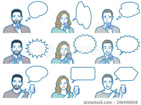 操作智能手機的人的矢量圖 操作智能手機的人的矢量圖 106400008