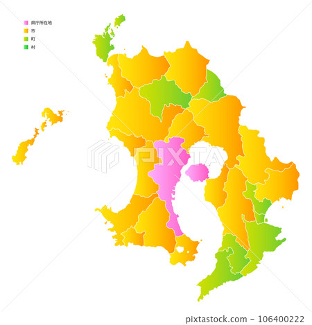 Kagoshima prefecture and municipalities map 106400222