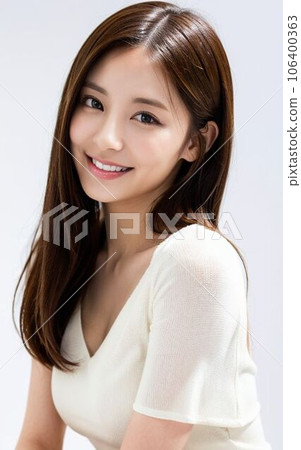 穿白襯衫的女人（AI 生成的圖像） 106400363