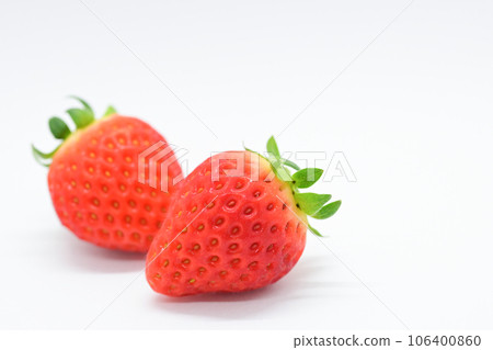 beautiful two fresh red strawberry isolated on white background beautiful two fresh red strawberry isolated on white background 106400860