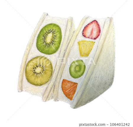 Fruit sandwich drawn with chalk art 106401242