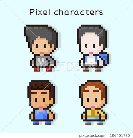 vector illustration of pixel man character-插圖素材 [106401780] - PIXTA圖庫