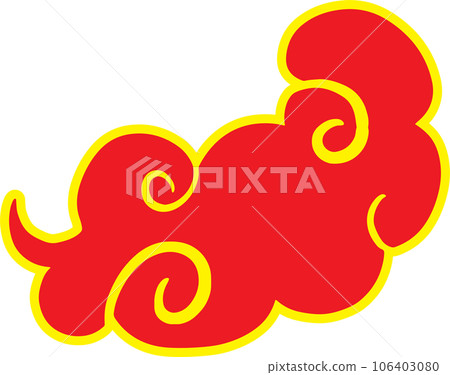 The red Chinese cloud symbol royalty for decor image The red Chinese cloud symbol royalty for decor image 106403080