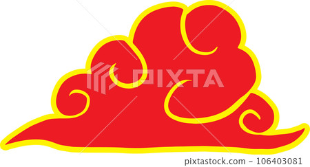 The red Chinese cloud  symbol royalty for decor image 106403081