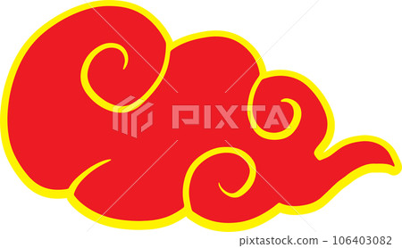 The red Chinese cloud  symbol royalty for decor image 106403082