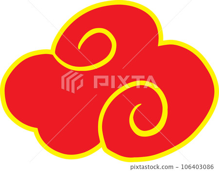 The red Chinese cloud  symbol royalty for decor image 106403086