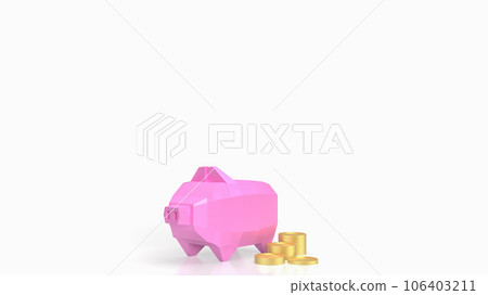 The piggy bank and gold coin for savings concept 3d rendering 106403211