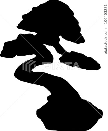 The Bonsais silhouette image for logo Japanese style The Bonsais silhouette image for logo Japanese style 106403221