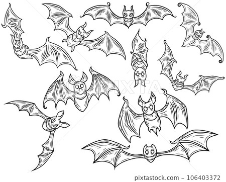 halloween bat line art. halloween bat line art. 106403372