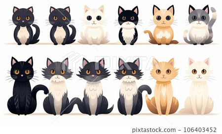 Preference sheet with various cat illustrations 106403452