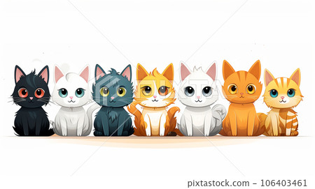 帶有各種貓插圖的偏好表 106403461