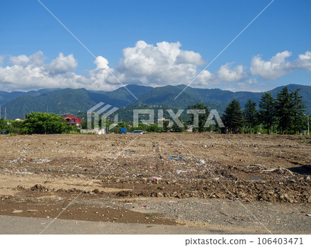 Liquidated landfill in the suburbs of the city. Mountain View. Environment. Fight for the environment. Liquidated landfill in the suburbs of the city. Mountain View. Environment. Fight for the environment. 106403471