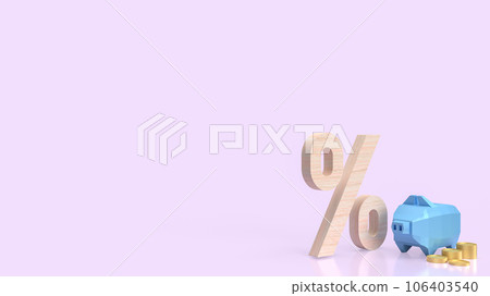 The blue piggy bank and gold coin for interest savings concept 3d rendering The blue piggy bank and gold coin for interest savings concept 3d rendering 106403540