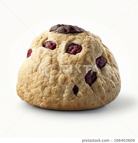 Cookies with cranberries on a white background. realistic food illustration AI-generative 106403609