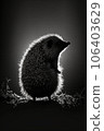 hedgehog night studio silhouette photo black white vintage backlit motion contour tattoo 106403629