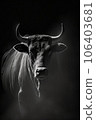 bull cow studio silhouette photo black white vintage backlit portrait motion contour tattoo 106403681