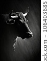 bull cow studio silhouette photo black white vintage backlit portrait motion contour tattoo 106403685