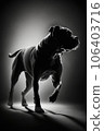 dog puppy hound studio cane corso silhouette photo black white backlit motion contour tattoo 106403716