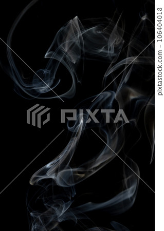 White clouds of smoke with copy space on black background 106404018