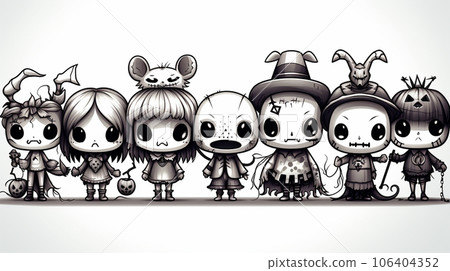 有點恐怖又可愛的萬聖節插畫 106404352