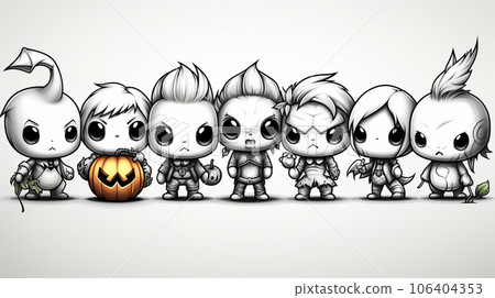 有點恐怖又可愛的萬聖節插畫 106404353
