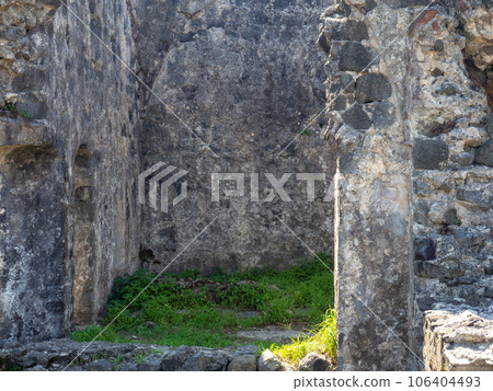 Ruin of an old castle. Remains of civilization. Fortress in Georgia. The city of ancient stone masonry. Site of archaeological finds Ruin of an old castle. Remains of civilization. Fortress in Georgia. The city of ancient stone masonry. Site of archaeological finds 106404493