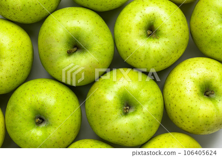 White background photo of a green apple called Wang Lin 106405624