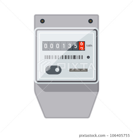 Electric energy meter. power supply meter. illustrator vector. Electric energy meter. power supply meter. illustrator vector. 106405755