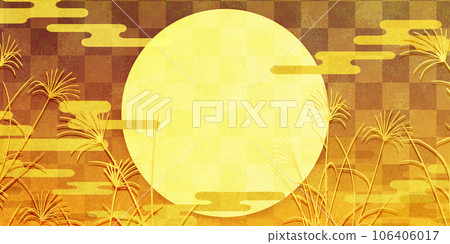 moon pampas grass moon viewing background 106406017