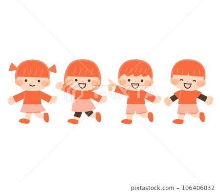 孩子走路/散步插畫素材 孩子走路/散步插畫素材 106406032