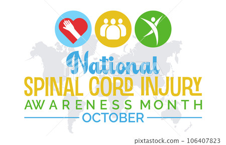 National Spinal Cord Injury Awareness Month Promotes Education, Support, and Advocacy for a More Inclusive and Accessible World. Vector Illustration Template. 106407823