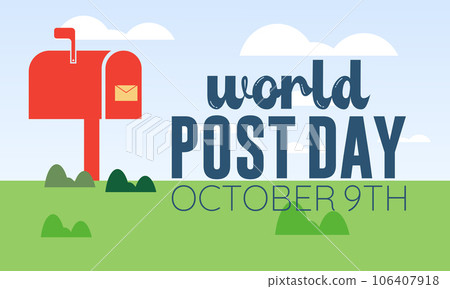 World Post Day Celebrates the Timeless Art of Communication and the Global Reach of Postal Connections. Vector Illustration Template. World Post Day Celebrates the Timeless Art of Communication and the Global Reach of Postal Connections. Vector Illustration Template. 106407918