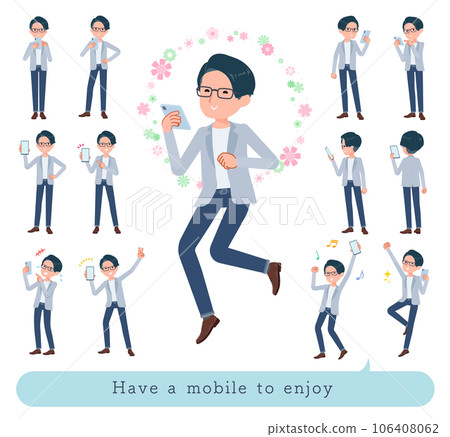 A set of programmer engineer men having fun using smartphones A set of programmer engineer men having fun using smartphones 106408062