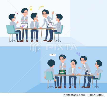 A set of programmer engineer men having a brain meeting 106408066