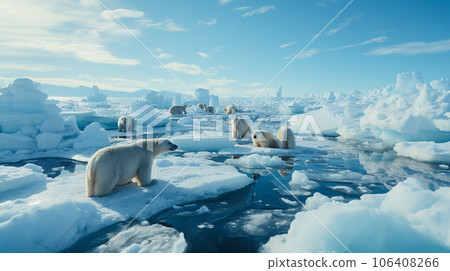 Polar ice melting due to global warming 106408266