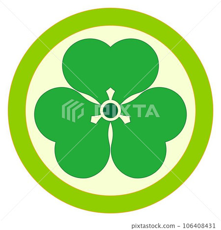 帶有方形圖案、圓形和方形圖案的彩色家族徽章。 106408431