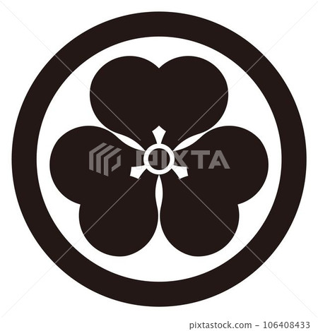 帶有方形圖案、圓形和方形圖案的家族徽章。 106408433