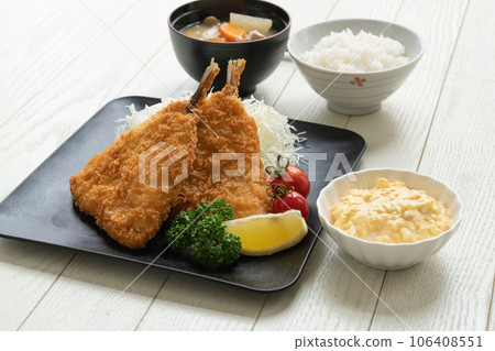 fried horse mackerel rice 106408551