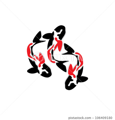 Koi Fish Logo Design, Chinese Lucky And Triumph Ornamental Fish Vector, Company Brand Gold Fish Icon 106409180