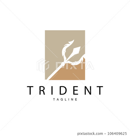Trident Weapon Logo, Vector Spear of King Poseidon Neptune, Symbol Template Design 106409625
