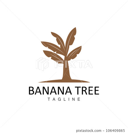 Banana Tree Logo, Fruit Tree Plant Vector, Silhouette Design, Template Illustration 106409865
